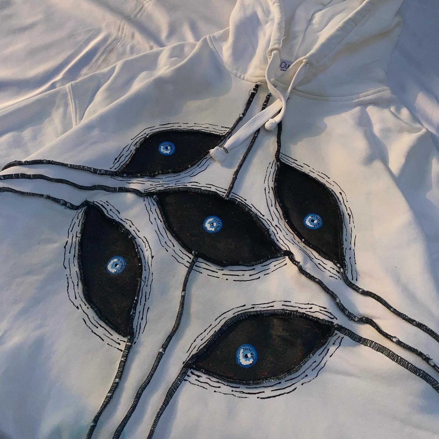 Harajuku Eye Patchwork Hoodie