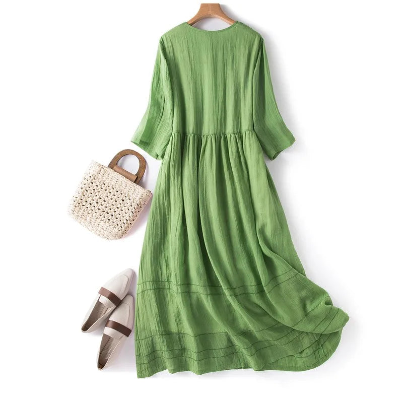 Linencrest Midi Dress