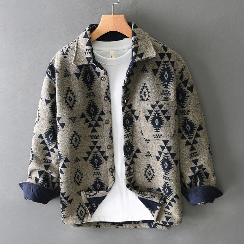 Retro Jacquard Wool Jacket