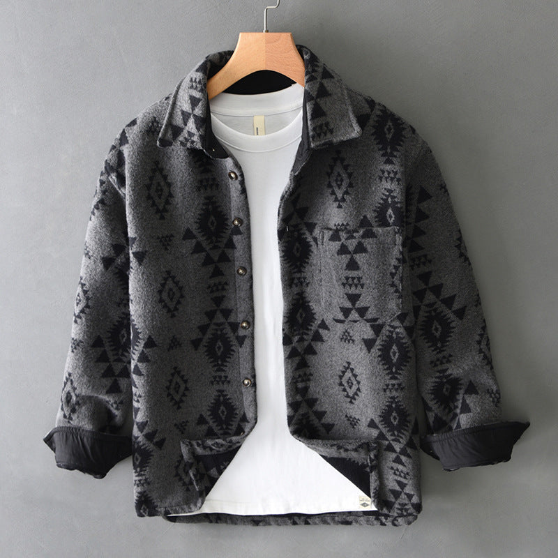 Retro Jacquard Wool Jacket