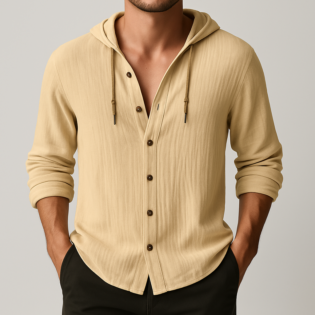 Marino Linen Hooded Shirt