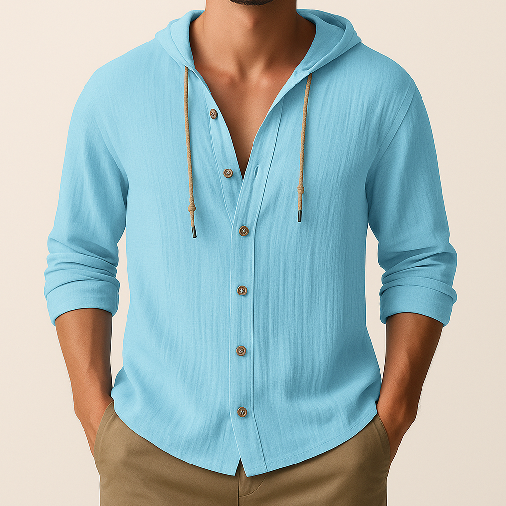 Marino Linen Hooded Shirt