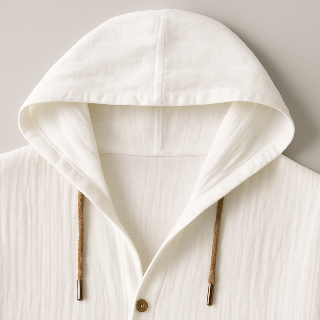 Marino Linen Hooded Shirt
