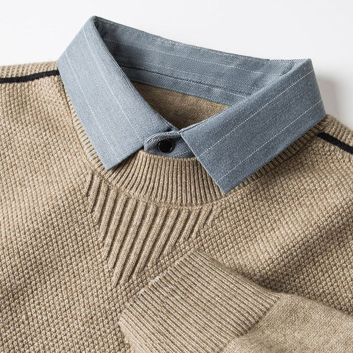 Marven Jacquard Collared Sweater