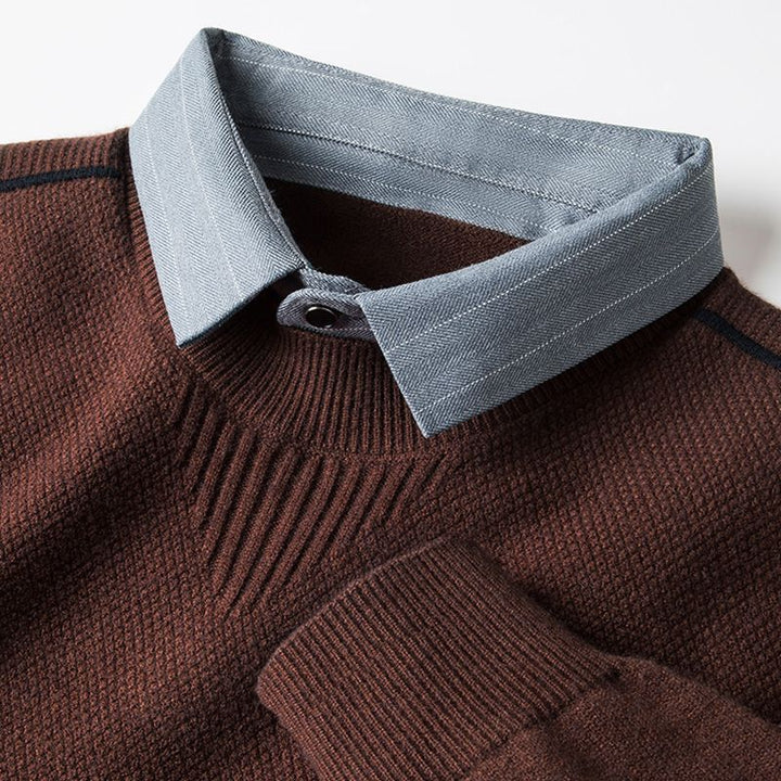 Marven Jacquard Collared Sweater