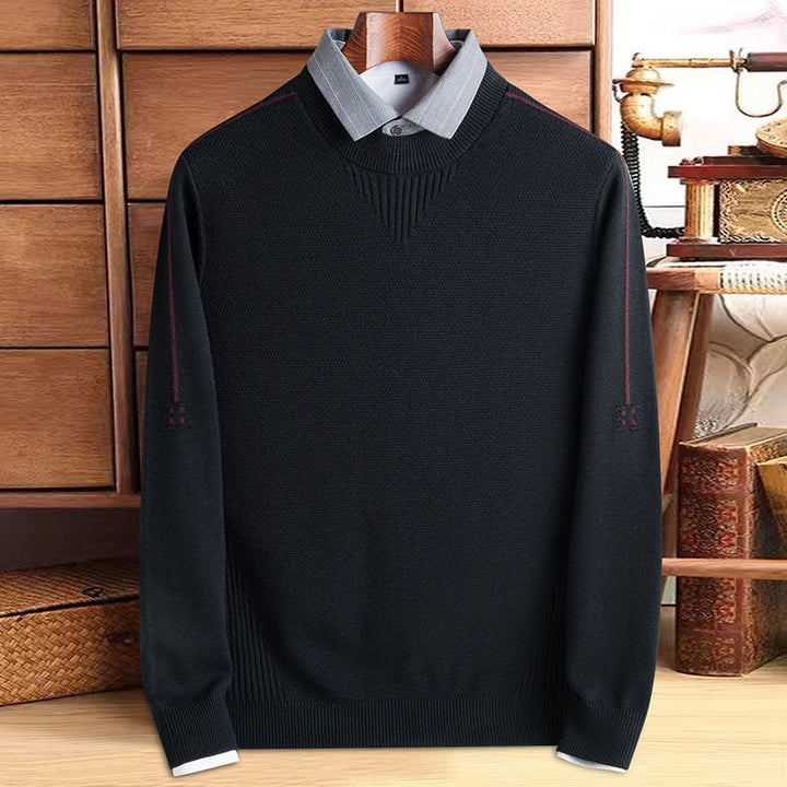Marven Jacquard Collared Sweater
