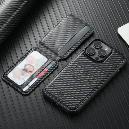 2 in 1 Carbon Fiber Wallet iPhone Case