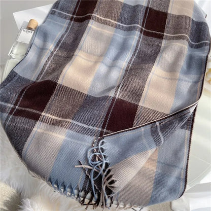 Velour Cashmere Plaid Scarf