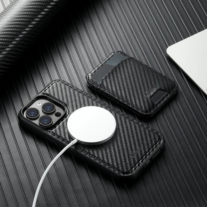 2 in 1 Carbon Fiber Wallet iPhone Case