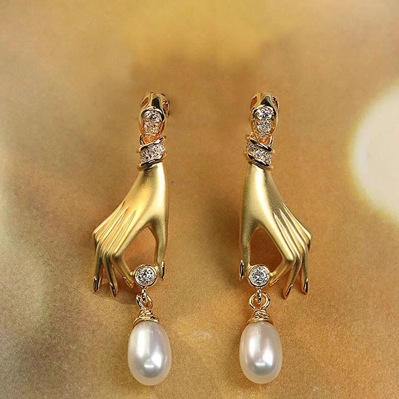 Ethereal Hand Drop Earrings