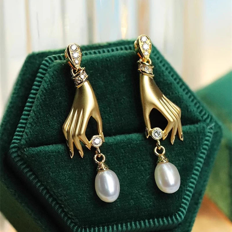 Ethereal Hand Drop Earrings