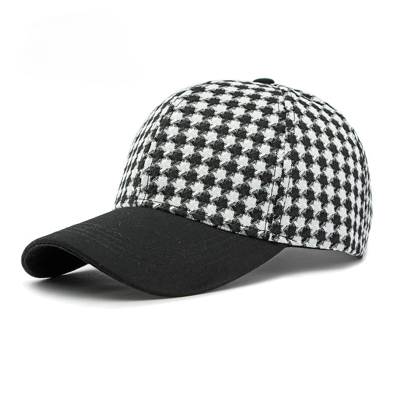 Houndstooth Canvas Cap