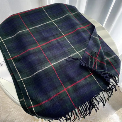 Velour Cashmere Plaid Scarf