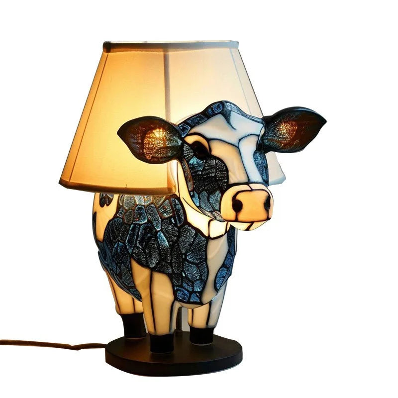 Mosaic Cow Table Lamp