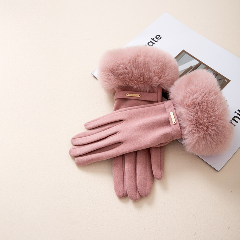 Faux Fur Cashmere Gloves