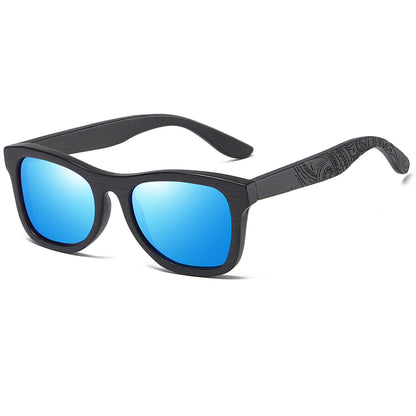 Polarized Bamboo Engraved Sunglasses